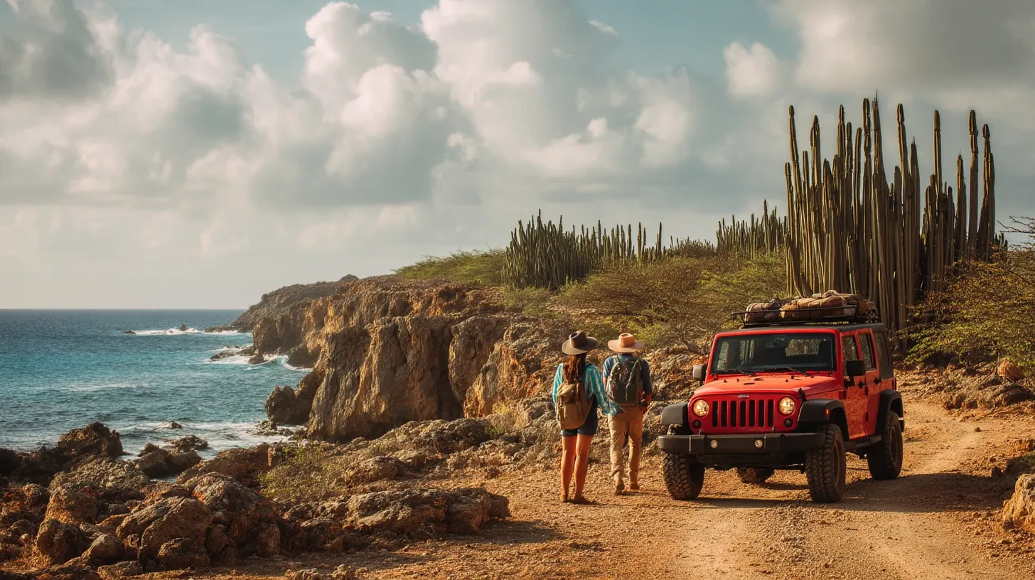 Jeep safari adventure in Arikok National Park Aruba included in vacation packages all inclusive Aruba