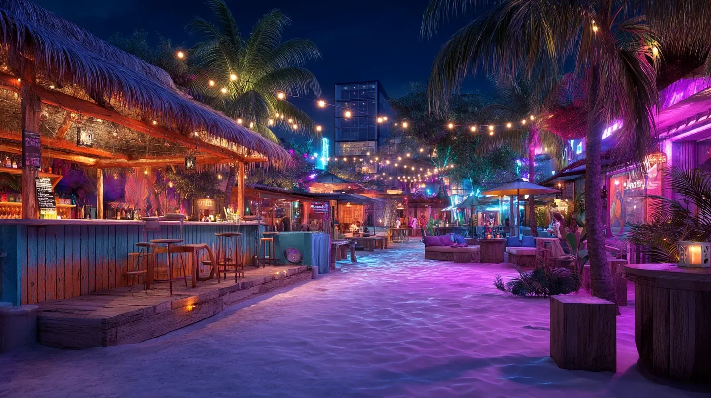 Palm Beach Aruba nightlife with bars and cocktails included in vacation packages all inclusive Aruba