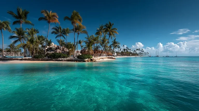Aerial view of luxury beachfront resort for all inclusive vacation packages in Punta Cana