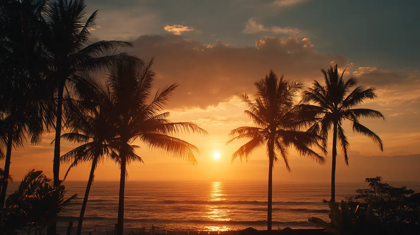Peaceful sunset view over the ocean symbolizing relaxation and reflection.